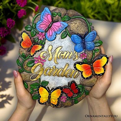 Mom’s Garden with Butterflies Stepping Stone, 9.5" Decorative Outdoor Decoration