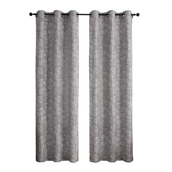 Kate Aurora 2 pc Maxie Floral Grommet Top Window Curtain Panels