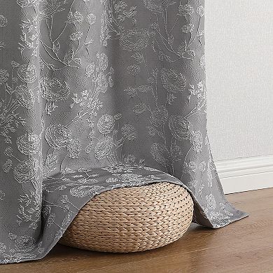 Kate Aurora 2 Piece Maxie Floral Grommet Top Window Curtain Panels