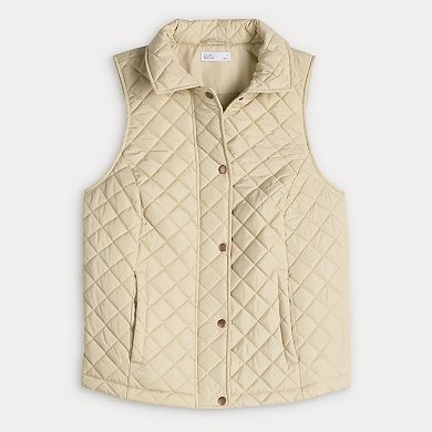 Women's Croft & Barrow® Quilted Snap Vest