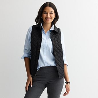 Women's Croft & Barrow® Quilted Snap Vest