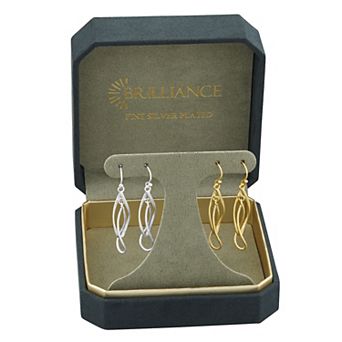 Brilliance Polished Corkscrew Drop Earring Two-Pair Set