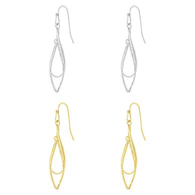 Brilliance Polished Corkscrew Drop Earring Two-Pair Set