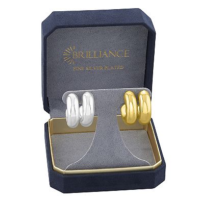 Brilliance Polished Bubble C-Hoop Earring Two-Pair Set