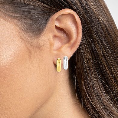 Brilliance Polished Bubble C-Hoop Earring Two-Pair Set