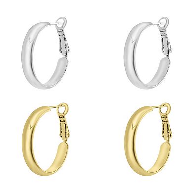 Brilliance Polished Hoop Earring Two-Pair Set