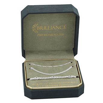 Brilliance Triple Cubic Zirconia Bracelet & Double Layer Necklace Set