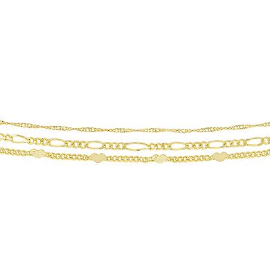 Brilliance Heart Station 3-Piece Necklace Set