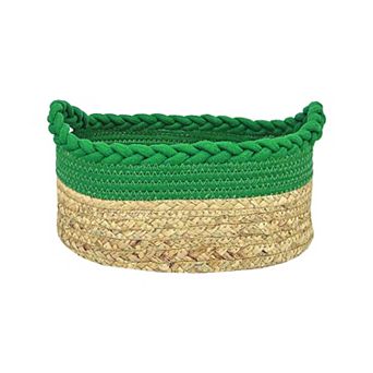 Merry and Bright Small Woven Green Storage Bin