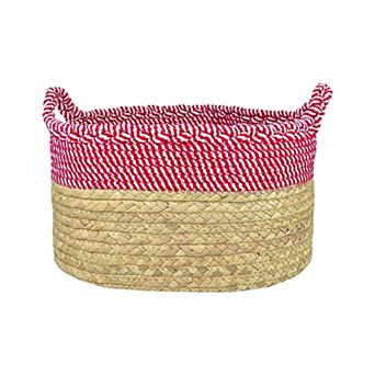 Merry and Bright Medium Woven Candy Cane Stripe Storage Bin