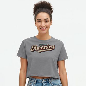 Juniors' Grayson Threads The Label America Retro Font Patriotic Graphic Tee