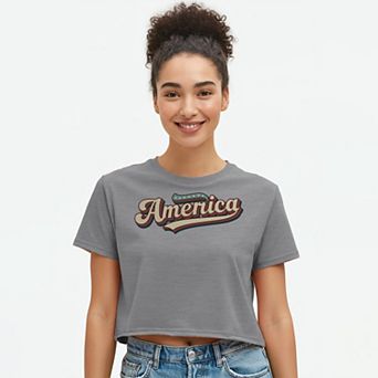 Juniors' Grayson Threads The Label America Retro Font Patriotic Graphic Tee