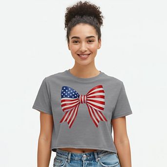 Juniors' Grayson Threads The Label American Bow Patriotic Graphic Tee