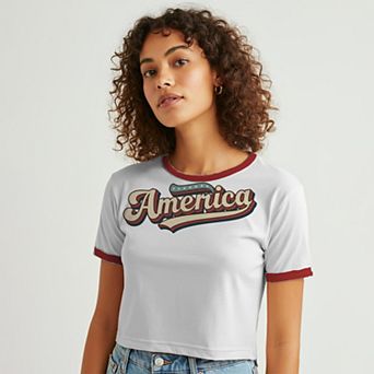Juniors' Grayson Threads The Label America Retro Font Patriotic Graphic Tee