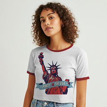 Juniors' Grayson Threads The Label Party In The USA Ringer Graphic Patriotic Tee