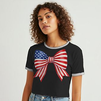 Juniors' Grayson Threads The Label American Bow Patriotic Graphic Tee