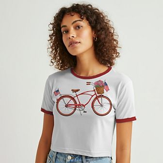 Juniors' Grayson Threads The Label American Bicycle Patriotic Graphic Tee