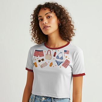 Juniors' Grayson Threads The Label American Summer Patriotic Graphic Tee