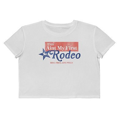 Juniors' Grayson Threads The Label Ain't My First Boxy Crop Patriotic Graphic Tee