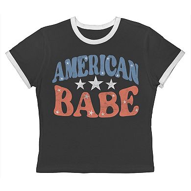 Juniors' Grayson Threads The Label American Babe Baby Ringer Patriotic Graphic Tee