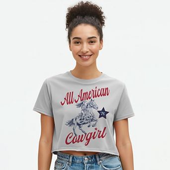 Juniors' Grayson Threads The Label All American Boxy Crop Patriotic Graphic Tee