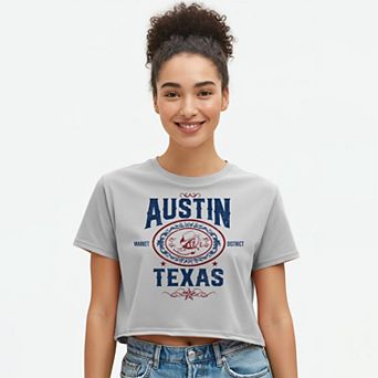 Juniors' Grayson Threads The Label Austin Boxy Crop Patriotic Graphic Tee