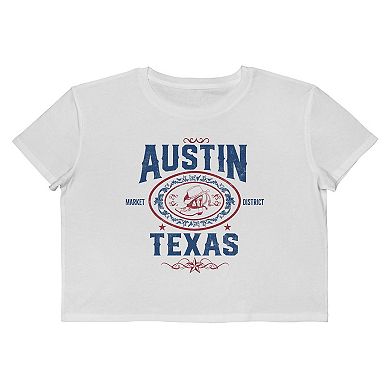 Juniors' Grayson Threads The Label Austin Boxy Crop Patriotic Graphic Tee
