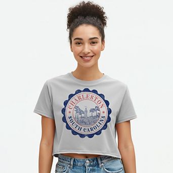Juniors' Grayson Threads The Label Charleston Boxy Crop Patriotic Graphic Tee