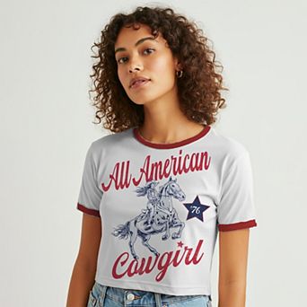 Juniors' Grayson Threads The Label All American Baby Ringer Patriotic Graphic Tee