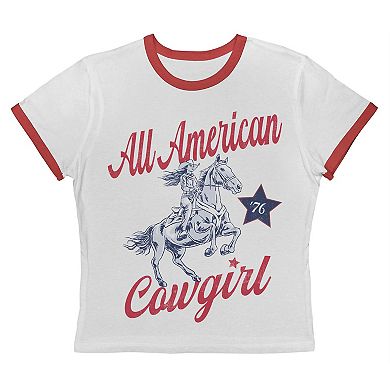 Juniors' Grayson Threads The Label All American Baby Ringer Patriotic Graphic Tee