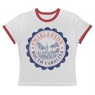 Juniors' Grayson Threads The Label Charleston Baby Ringer Patriotic Graphic Tee
