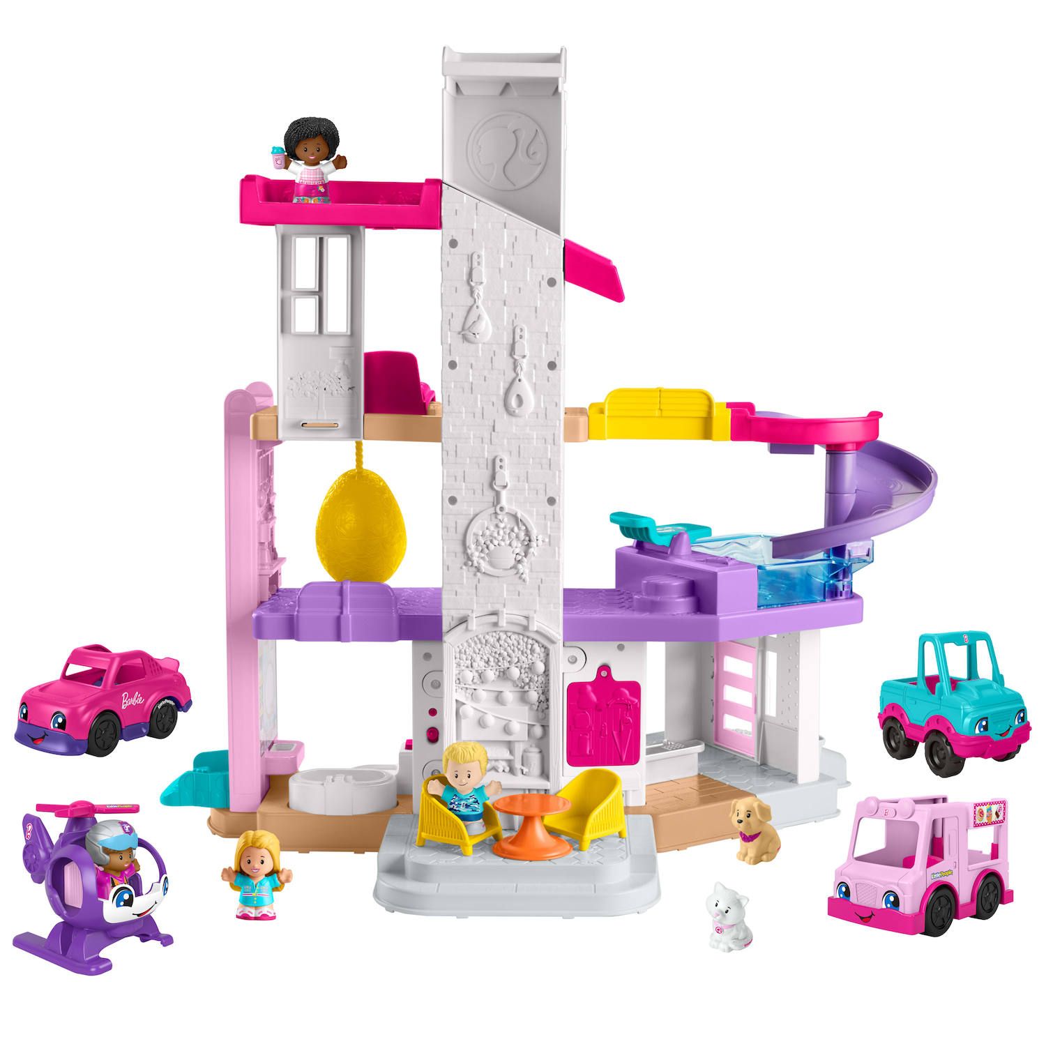 Детский игровой набор Fisher-Price Little People Barbie DreamHouse Playset with 4 Vehicles & 6 Figures — фото 6