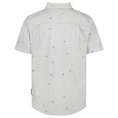 Boys 8-20 Quiksilver Piled Up Ditsy Short Sleeve Woven Shirt