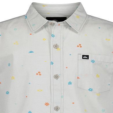 Boys 8-20 Quiksilver Piled Up Ditsy Short Sleeve Woven Shirt