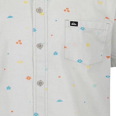 Boys 8-20 Quiksilver Piled Up Ditsy Short Sleeve Woven Shirt
