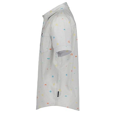 Boys 8-20 Quiksilver Piled Up Ditsy Short Sleeve Woven Shirt