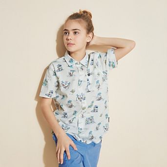 Boys 8-20 Quiksilver Surf Doodle Classic Short Sleeve Woven Shirt