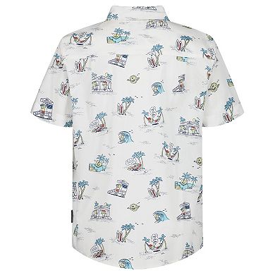 Boys 8-20 Quiksilver Surf Doodle Classic Short Sleeve Woven Shirt