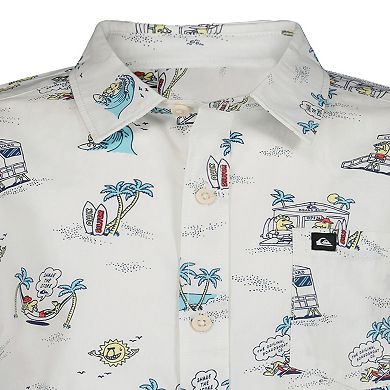 Boys 8-20 Quiksilver Surf Doodle Classic Short Sleeve Woven Shirt
