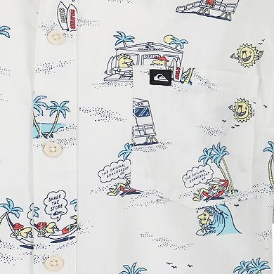 Boys 8-20 Quiksilver Surf Doodle Classic Short Sleeve Woven Shirt