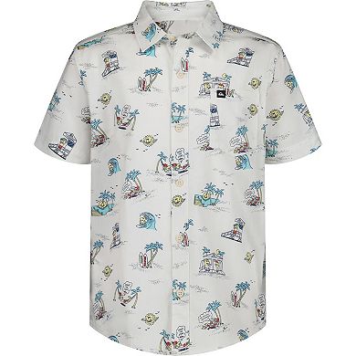 Boys 8-20 Quiksilver Surf Doodle Classic Short Sleeve Woven Shirt