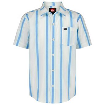 Boys 8-20 Quiksilver Coastal Stripe Classic Short Sleeve Woven Shirt