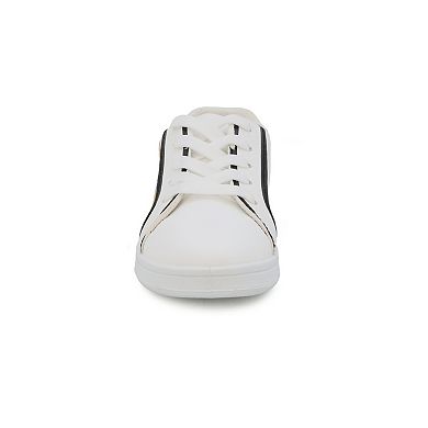 Yoki Girls' Rebel-22Y Lace-Up Word Print Low-Top Sneakers