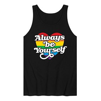 Men's Always Be Yourself Pride Heart Graphic Tank Top