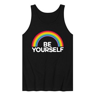 Men's Be Yourself Rainbow Pride Graphic Tank Top