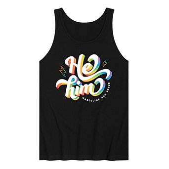 Men's He Him Masculine & Proud Graphic Tank Top