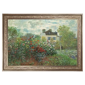 Masterpiece The Artist's Garden in Argenteuil by Claude Monet Framed Canvas Wall Art