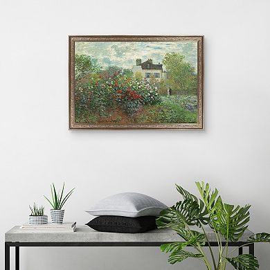 Masterpiece The Artist's Garden in Argenteuil by Claude Monet Framed Canvas Wall Art