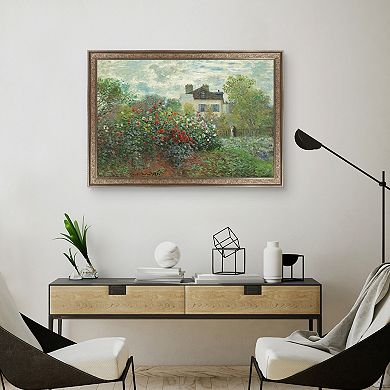 Masterpiece The Artist's Garden in Argenteuil by Claude Monet Framed Canvas Wall Art
