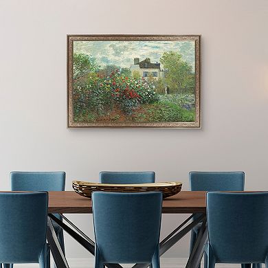 Masterpiece The Artist's Garden in Argenteuil by Claude Monet Framed Canvas Wall Art